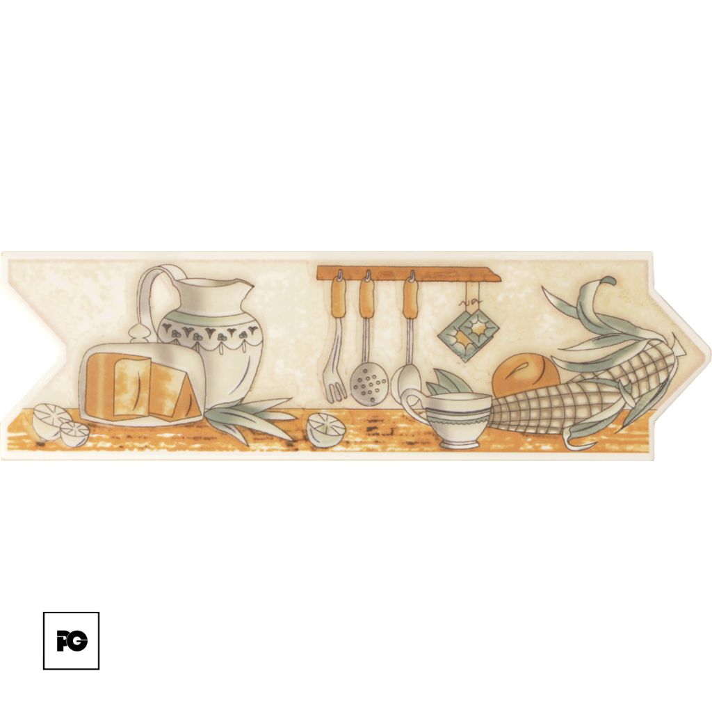 Decorative still life of a rustic kitchen counter with bread