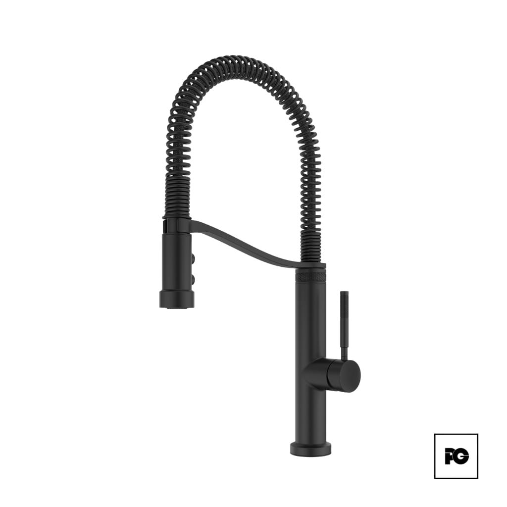 Monomando para Cocina Bruton Color Negro Mate con Cuello Extraíble Tipo Resorte. - Imagen 3