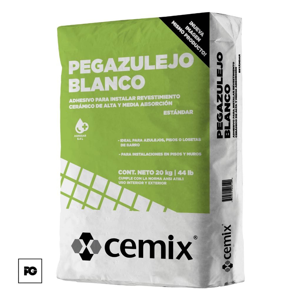 Adhesivo Pegazulejo color blanco 20 kg.