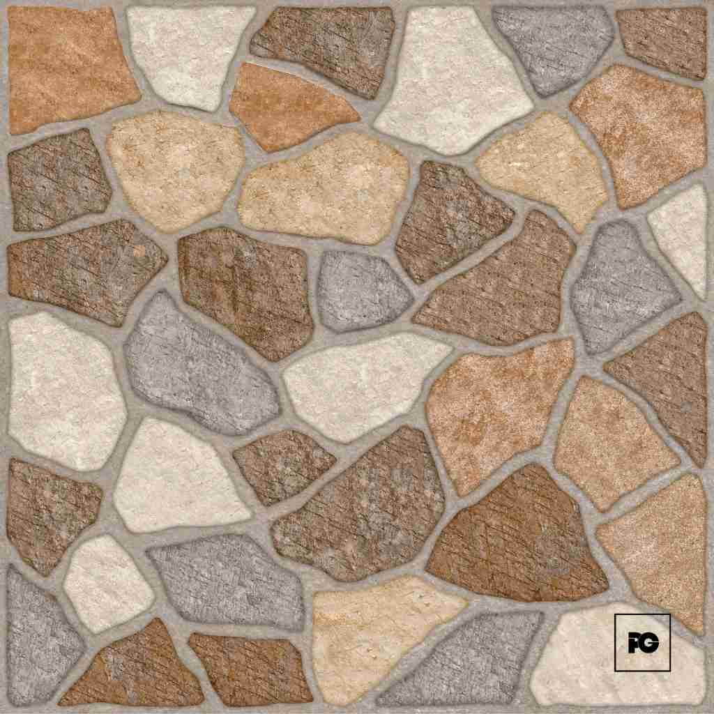 Piso cerámico color café formato 55x55, modelo Mixstone.
