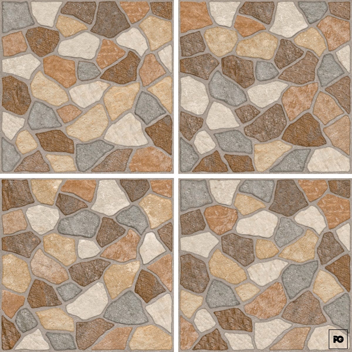 Piso cerámico color café formato 55x55, modelo Mixstone. - Imagen 3