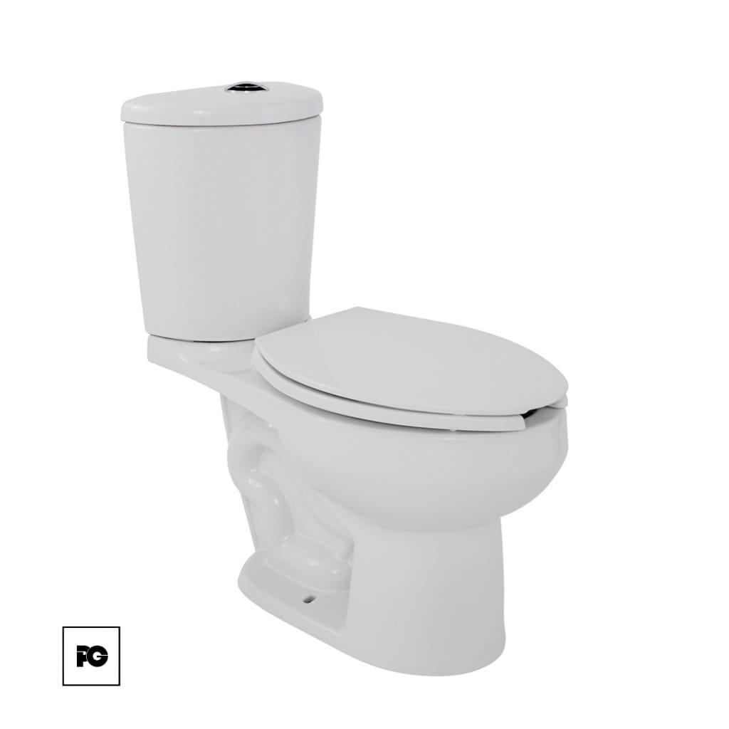 Sanitario Option compacto con trampa expuesta.